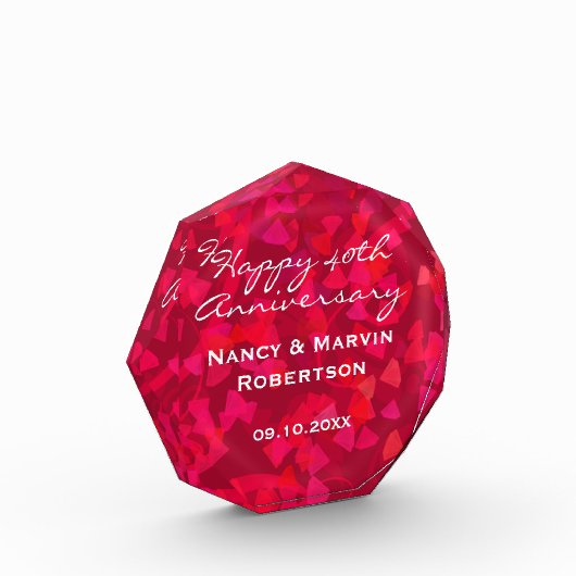 Personalisiertes Ruby 40-jähriges Bestehengebäck Fotoblock (Links)