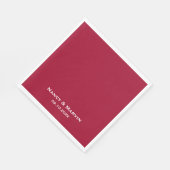 Personalisiertes Ruby 40-jähriges Hochzeitsjubiläu Serviette (Ecke)