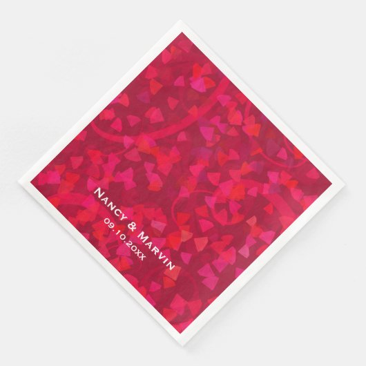 Personalisiertes Ruby 40-jähriges Hochzeitsjubiläu Serviette (Ecke)