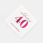 Personalisiertes Ruby 40-jähriges Hochzeitsjubiläu Serviette (Ecke)