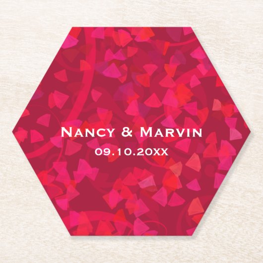 Personalisiertes Ruby 40-jähriges Hochzeitsjubiläu Untersetzer (Vorderseite)