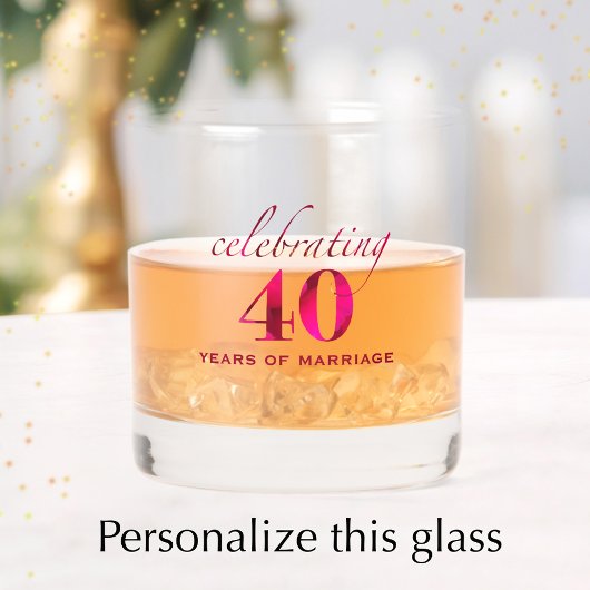 Personalisiertes Ruby 40. Jubiläums-Andenken-Gesch Whiskyglas
