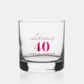 Personalisiertes Ruby 40. Jubiläums-Andenken-Gesch Whiskyglas (Vorderseite)