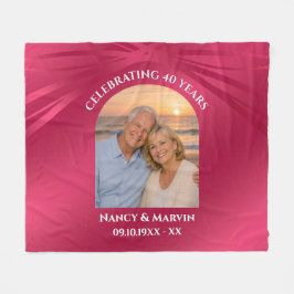 Personalisiertes Ruby 40. Jubiläumsbogen-Foto-Gesc Fleecedecke