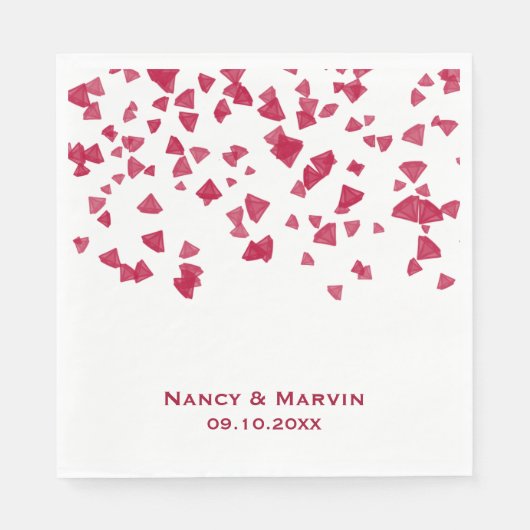 Personalisiertes Ruby Confetti 40-jähriges Party Serviette (Vorderseite)