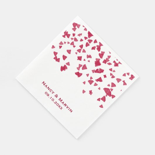 Personalisiertes Ruby Confetti 40-jähriges Party Serviette (Ecke)