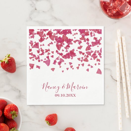 Personalisiertes Ruby Confetti 40-jähriges Party Serviette (Beispiel)