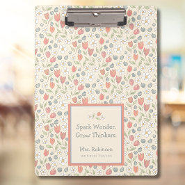 Personalisiertes Rückkehr-zur-Schule-Blumenlehrer- Klemmbrett