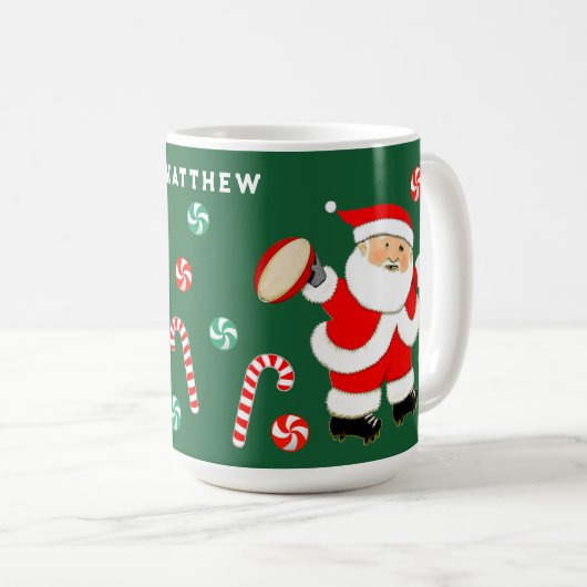 Personalisiertes Rugby Holiday-Geschenk Zwei-Tone- Kaffeetasse (VorderseiteRechts)