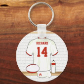 Personalisiertes Rugby Jersey im Schließzimmer Schlüsselanhänger (Vorderseite)