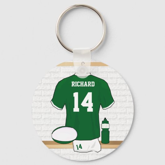 Personalisiertes Rugby Jersey im Schließzimmer Schlüsselanhänger (Rückseite)