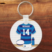 Personalisiertes Rugby Jersey im Schließzimmer Schlüsselanhänger (Vorderseite)