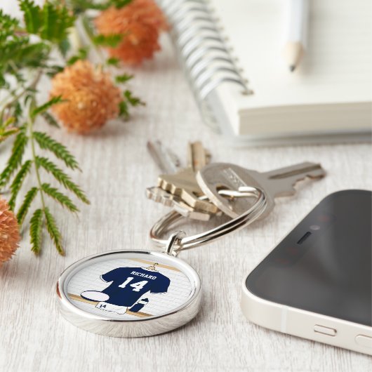 Personalisiertes Rugby Jersey im Schließzimmer Schlüsselanhänger (Seite)