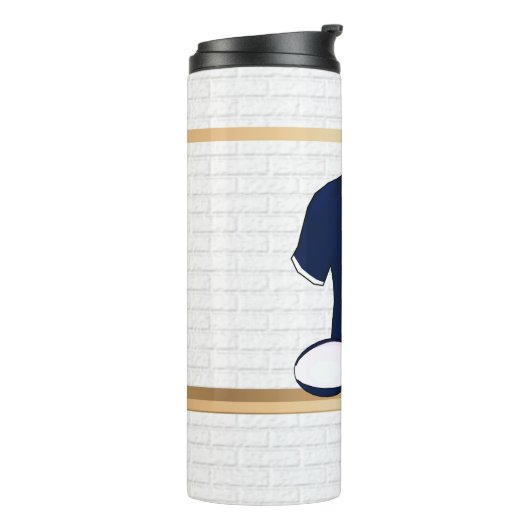 Personalisiertes Rugby Jersey im Schließzimmer Thermosbecher (Nach links gedreht)