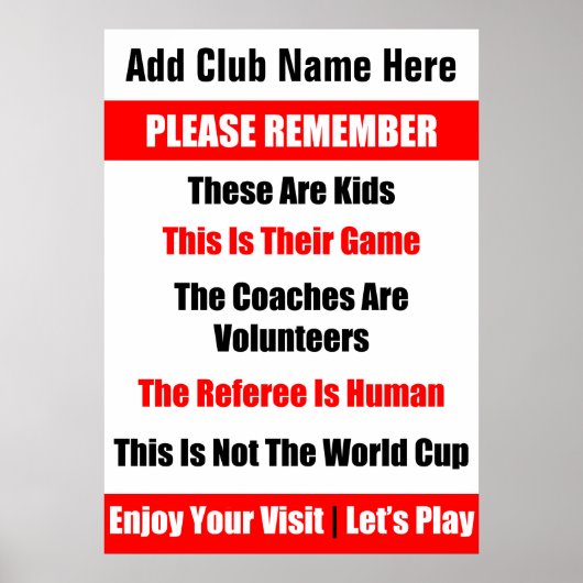 Personalisiertes Rugby Kid's Game Poster (Vorne)