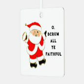 personalisiertes Rugby Weihnachten Ornament Aus Metall (Vorderseite links)