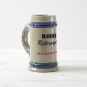 Personalisiertes Ruhestand - leise Ausstrahlung Bierglas (Vorderseite Links)