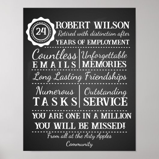 Personalisiertes Ruhestandposter Poster (Vorne)