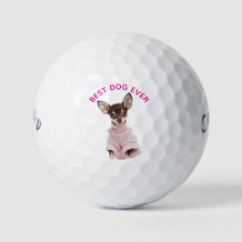 Personalisiertes Rund-Familie-Pet-Foto in heiß ros Golfball