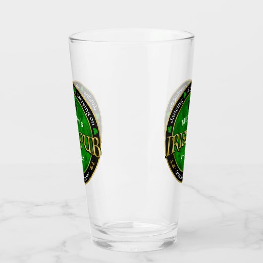 Personalisiertes, rundes irisches Pub-Logo Glas (Links)