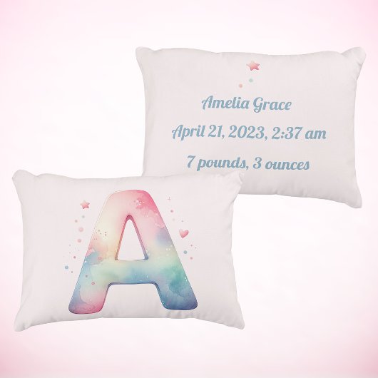 Personalisiertes rundes Kopfkissen "A" Dekokissen
