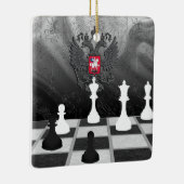Personalisiertes Russisches Flag Schachbrett und S Keramikornament (Rechts)