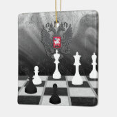 Personalisiertes Russisches Flag Schachbrett und S Keramikornament (Links)