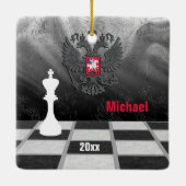 Personalisiertes Russisches Flag Schachbrett und S Keramikornament (Rückseite)