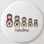 Personalisiertes Russisches Puppe Matryoshka Butto Button (Vorderseite)