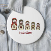 Personalisiertes Russisches Puppe Matryoshka Butto Button (Beispiel)
