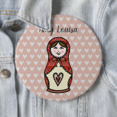 Personalisiertes Russisches Puppe Matryoshka Butto Button (Beispiel)
