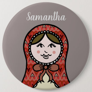 Personalisiertes Russisches Puppe Matryoshka Butto Button