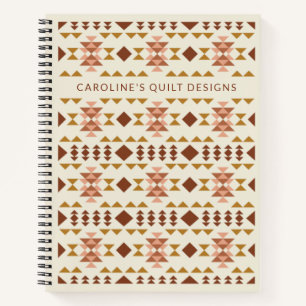 Personalisiertes Rust Brown Quilt Design Graph Pap Notizblock