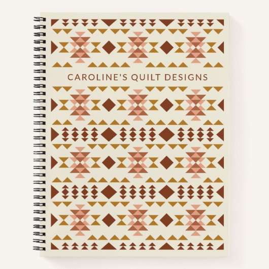 Personalisiertes Rust Brown Quilt Design Graph Pap Notizblock (Vorderseite)