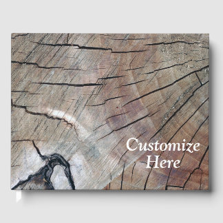 Personalisiertes Rustic Wood Grain Design Gästebuc Gästebuch