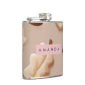 Personalisiertes rustikales Acorn- und Oakenleaf-M Flachmann (Rechts)