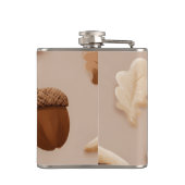 Personalisiertes rustikales Acorn- und Oakenleaf-M Flachmann (Rückseite)