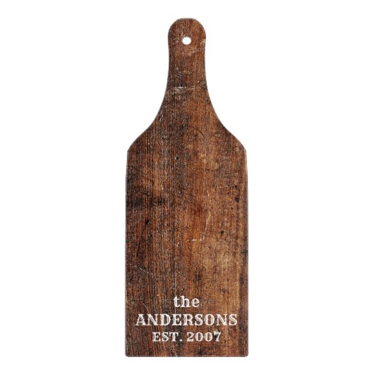 Personalisiertes rustikales, altes, gekratztes Hol Schneidebrett (Vorderseite)