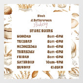 Personalisiertes rustikales Backgeschäft Fensteraufkleber (Blatt)