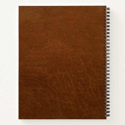 Personalisiertes Rustikales Braunleder Notizblock (Rückseite)
