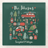 Personalisiertes Rustikales Camping Glasuntersetzer (Vorderseite)