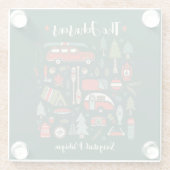 Personalisiertes Rustikales Camping Glasuntersetzer (Rückseite)