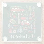 Personalisiertes Rustikales Camping Glasuntersetzer (Rückseite)