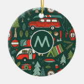 Personalisiertes rustikales Camping Keramik Ornament (Vorne)