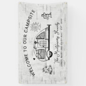 Personalisiertes rustikales Camping Willkommen Banner (Vertikal)