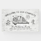 Personalisiertes rustikales Camping Willkommen Banner (Horizontal)