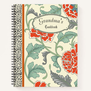 Personalisiertes rustikales florales Kochbuch der Notizblock