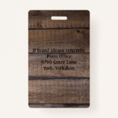 Personalisiertes rustikales Foto Journalistin Pres Ausweis (Rückseite)