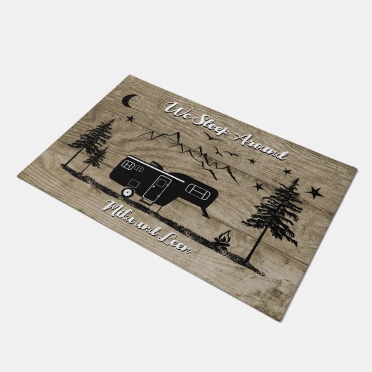 Personalisiertes Rustikales Fünftrad Fußmatte (Schrägansicht)