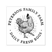 Personalisiertes Rustikales, handgezeichnet Hühner Permastempel (Design)